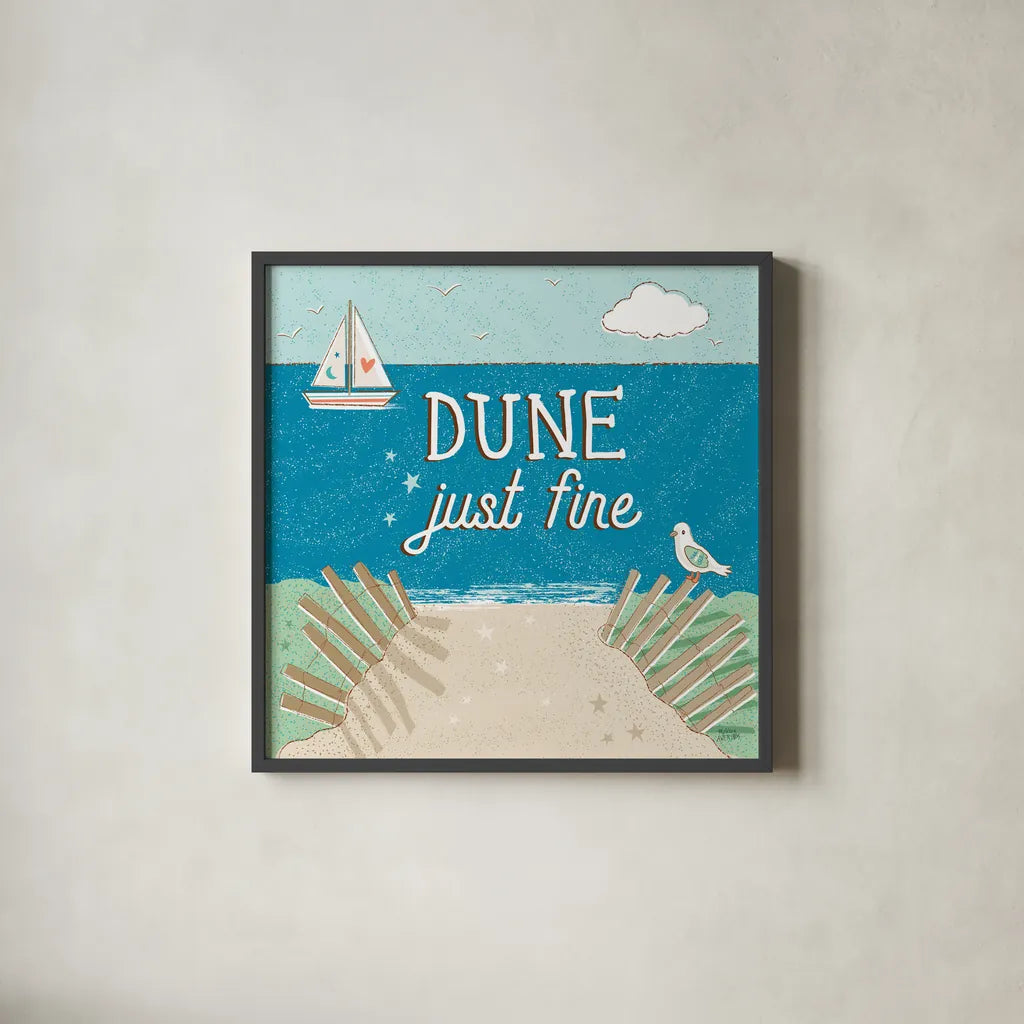 Sea and Me II by Melissa Averinos. Shown in a sleek black glass frame for a contemporary gallery look. Available as an archival giclee rolled canvas, fine art paper, or poster print. SKU 66259a.