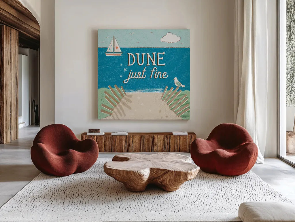 Sea and Me II by Melissa Averinos. Shown as extra-large giant wall art in a modern living room. Available as an archival giclee rolled canvas, fine art paper, or poster print. SKU 66259a.