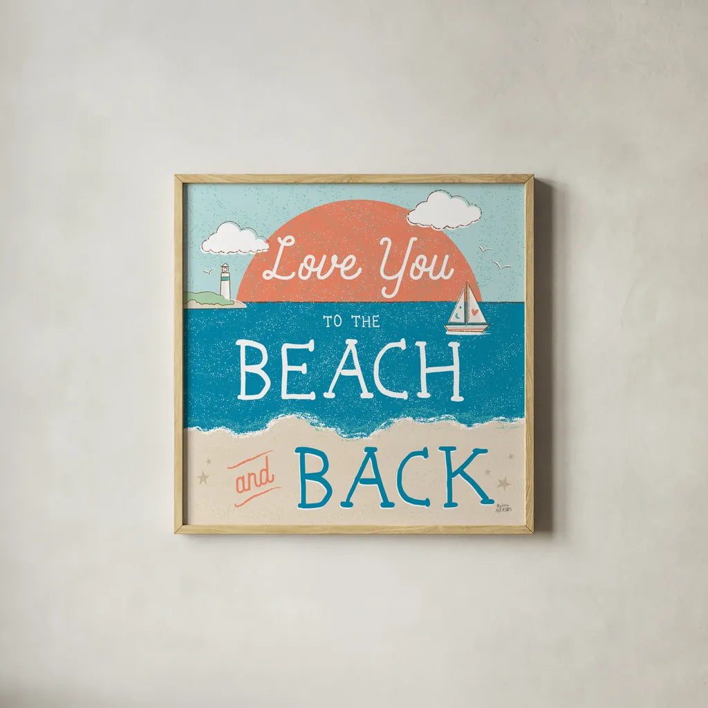 Sea and Me III by Melissa Averinos. Shown in a natural wood glass frame for a timeless modern aesthetic. Available as an archival giclee rolled canvas, fine art paper, or poster print. SKU 66260a.