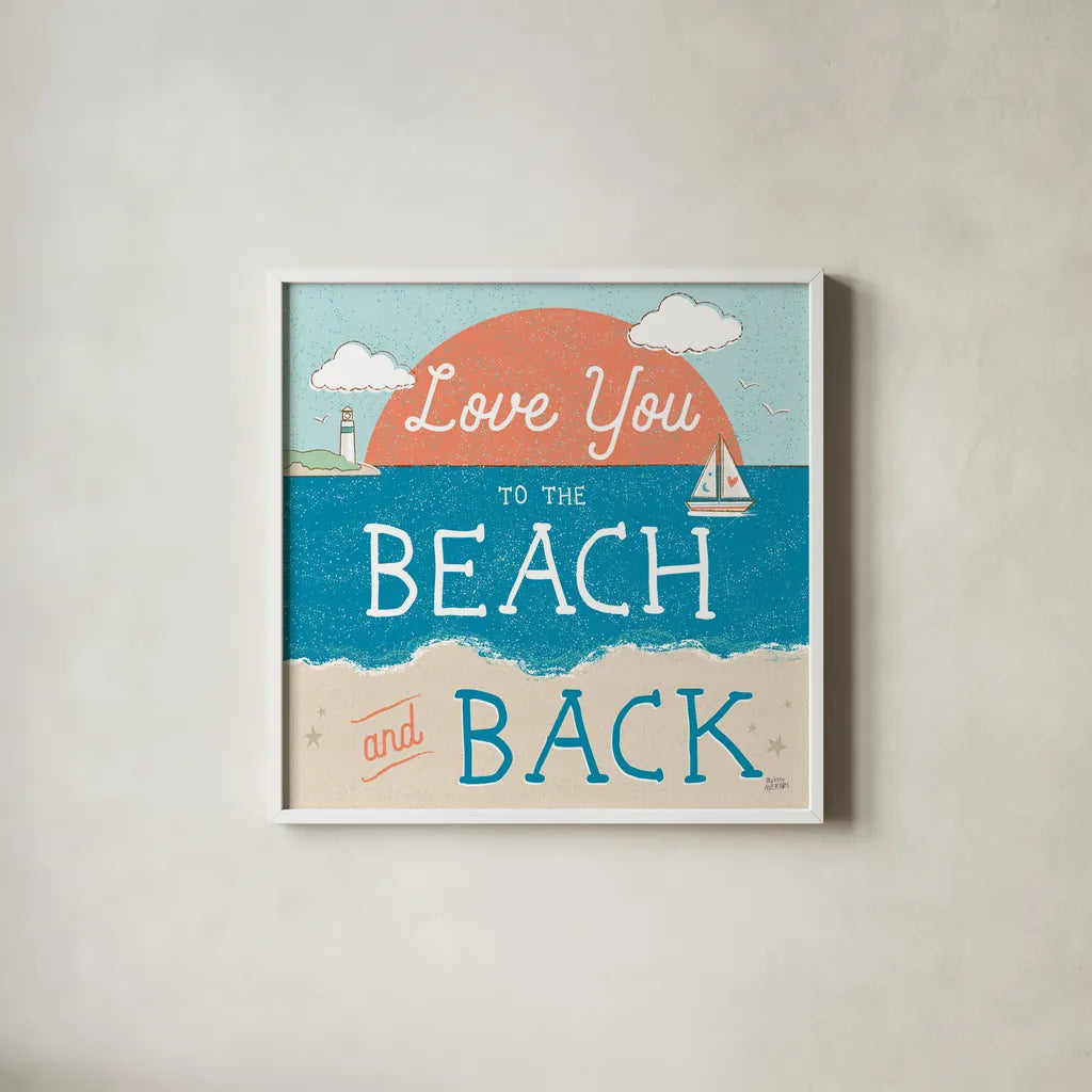 Sea and Me III by Melissa Averinos. Shown in a crisp white glass frame for a clean and minimalist style. Available as an archival giclee rolled canvas, fine art paper, or poster print. SKU 66260a.