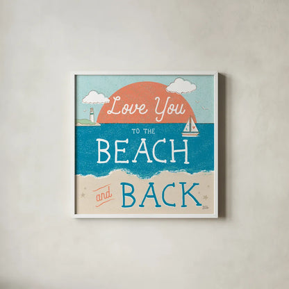 Sea and Me III by Melissa Averinos. Shown in a crisp white glass frame for a clean and minimalist style. Available as an archival giclee rolled canvas, fine art paper, or poster print. SKU 66260a.