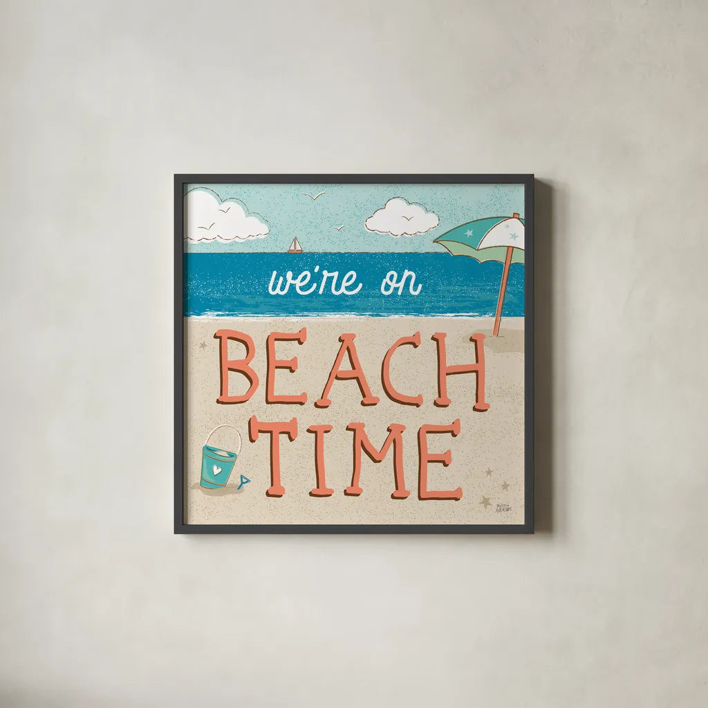 Sea and Me IV by Melissa Averinos. Shown in a sleek black glass frame for a contemporary gallery look. Available as an archival giclee rolled canvas, fine art paper, or poster print. SKU 66261a.