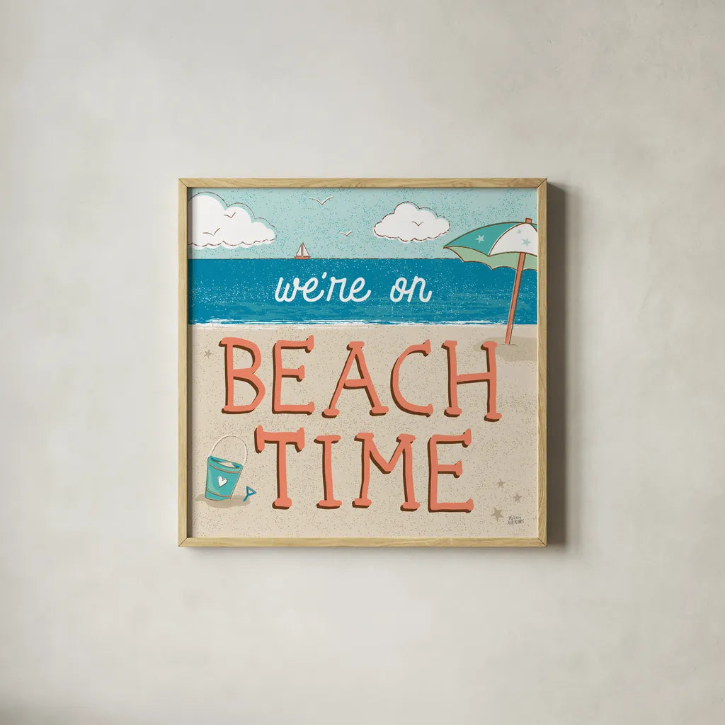 Sea and Me IV by Melissa Averinos. Shown in a natural wood glass frame for a timeless modern aesthetic. Available as an archival giclee rolled canvas, fine art paper, or poster print. SKU 66261a.