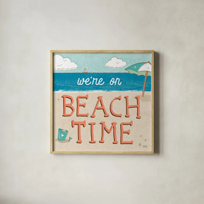 Sea and Me IV by Melissa Averinos. Shown in a natural wood glass frame for a timeless modern aesthetic. Available as an archival giclee rolled canvas, fine art paper, or poster print. SKU 66261a.