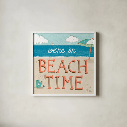 Sea and Me IV by Melissa Averinos. Shown in a crisp white glass frame for a clean and minimalist style. Available as an archival giclee rolled canvas, fine art paper, or poster print. SKU 66261a.