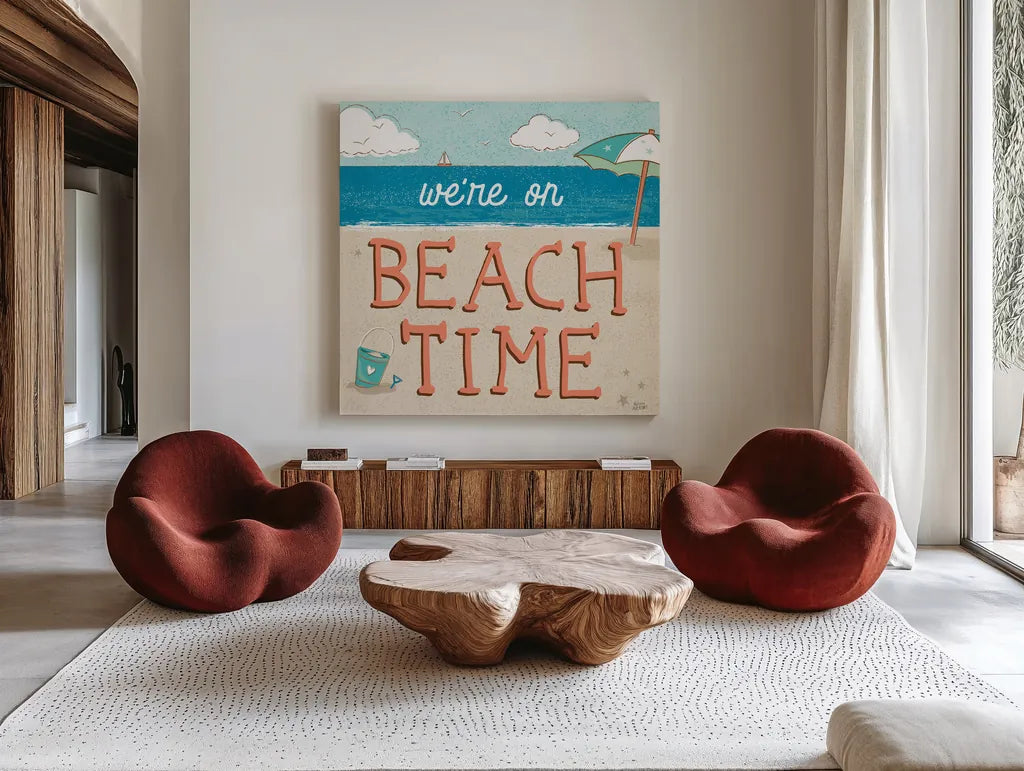 Sea and Me IV by Melissa Averinos. Shown as extra-large giant wall art in a modern living room. Available as an archival giclee rolled canvas, fine art paper, or poster print. SKU 66261a.