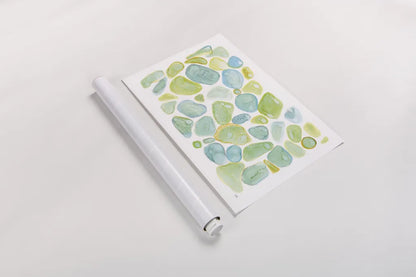 Seaglass Abstract by Melissa Averinos. shown as a rolled paper print. Available as archival giclee rolled canvas, fine art paper, or poster print. SKU 47192i.