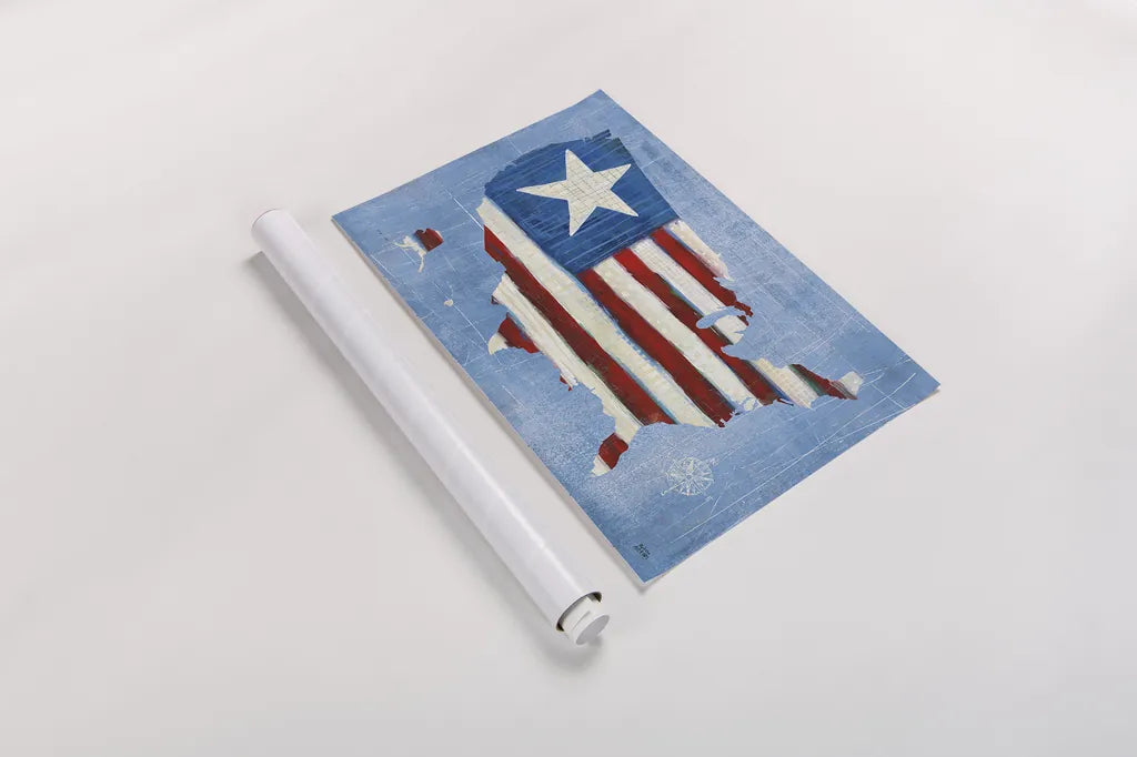 See the USA Americana by Melissa Averinos. shown as a rolled paper print. Available as archival giclee rolled canvas, fine art paper, or poster print. SKU 25333i.