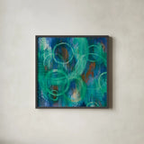 Sky Fields by Melissa Averinos. Shown in a sleek black glass frame for a contemporary gallery look. Available as an archival giclee rolled canvas, fine art paper, or poster print. SKU 24311a.