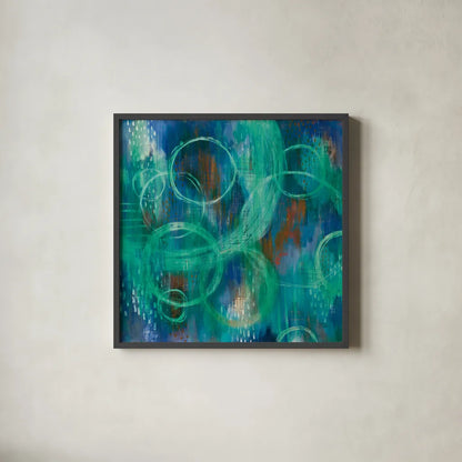 Sky Fields by Melissa Averinos. Shown in a sleek black glass frame for a contemporary gallery look. Available as an archival giclee rolled canvas, fine art paper, or poster print. SKU 24311a.