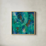 Sky Fields by Melissa Averinos. Shown in a natural wood glass frame for a timeless modern aesthetic. Available as an archival giclee rolled canvas, fine art paper, or poster print. SKU 24311a.