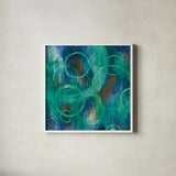 Sky Fields by Melissa Averinos. Shown in a crisp white glass frame for a clean and minimalist style. Available as an archival giclee rolled canvas, fine art paper, or poster print. SKU 24311a.