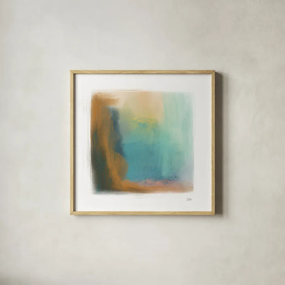 Soft Abstract I by Melissa Averinos. Shown in a natural wood glass frame for a timeless modern aesthetic. Available as an archival giclee rolled canvas, fine art paper, or poster print. SKU 59184a.