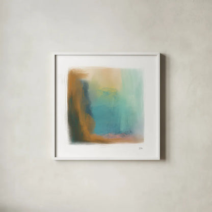 Soft Abstract I by Melissa Averinos. Shown in a crisp white glass frame for a clean and minimalist style. Available as an archival giclee rolled canvas, fine art paper, or poster print. SKU 59184a.
