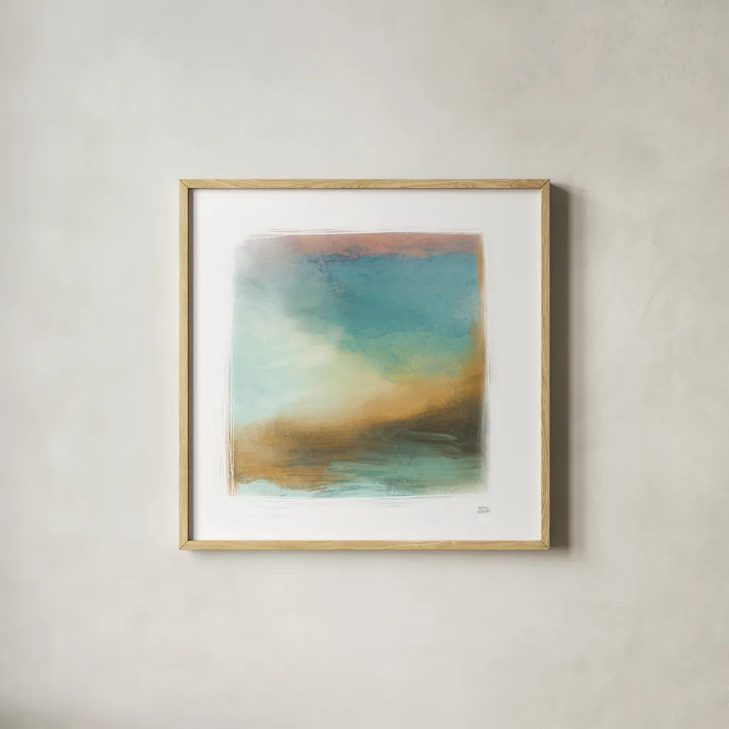 Soft Abstract II by Melissa Averinos. Shown in a natural wood glass frame for a timeless modern aesthetic. Available as an archival giclee rolled canvas, fine art paper, or poster print. SKU 59185a.