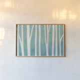 Spring Woods by Melissa Averinos. shown as a paper print in a natural frame. Available as a archival giclee rolled canvas, fine art paper, or poster print. SKU 24312i.