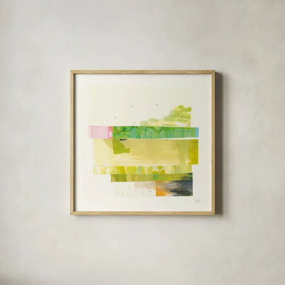 Stacks I by Melissa Averinos. Shown in a natural wood glass frame for a timeless modern aesthetic. Available as an archival giclee rolled canvas, fine art paper, or poster print. SKU 36901a.