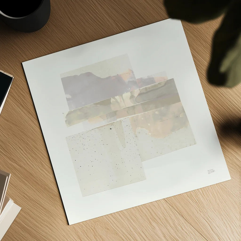 Stacks II Neutral by Melissa Averinos. Shown as a detailed flat fine art print, highlighting archival giclee quality. Available as an archival giclee rolled canvas, fine art paper, or poster print. SKU 42934a.