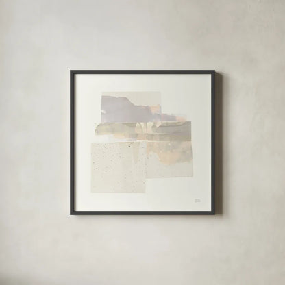 Stacks II Neutral by Melissa Averinos. Shown in a sleek black glass frame for a contemporary gallery look. Available as an archival giclee rolled canvas, fine art paper, or poster print. SKU 42934a.