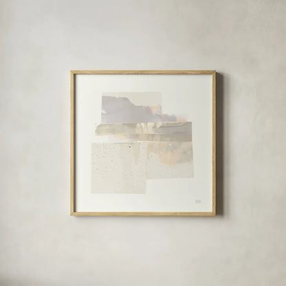 Stacks II Neutral by Melissa Averinos. Shown in a natural wood glass frame for a timeless modern aesthetic. Available as an archival giclee rolled canvas, fine art paper, or poster print. SKU 42934a.