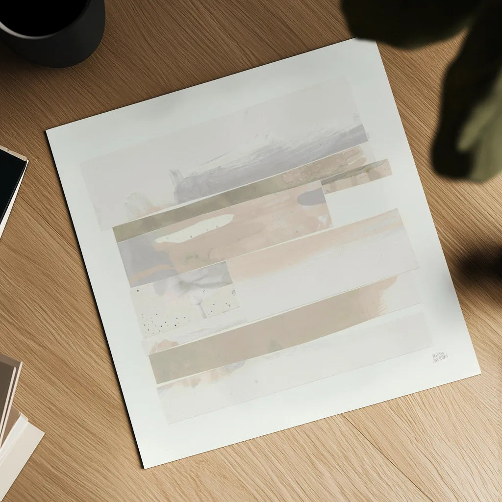 Stacks III Neutral by Melissa Averinos. Shown as a detailed flat fine art print, highlighting archival giclee quality. Available as an archival giclee rolled canvas, fine art paper, or poster print. SKU 42935a.