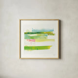Stacks III v2 by Melissa Averinos. Shown in a natural wood glass frame for a timeless modern aesthetic. Available as an archival giclee rolled canvas, fine art paper, or poster print. SKU 37476a.