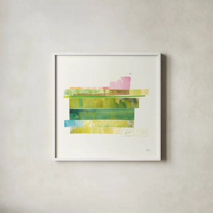 Stacks IV by Melissa Averinos. Shown in a crisp white glass frame for a clean and minimalist style. Available as an archival giclee rolled canvas, fine art paper, or poster print. SKU 36904a.