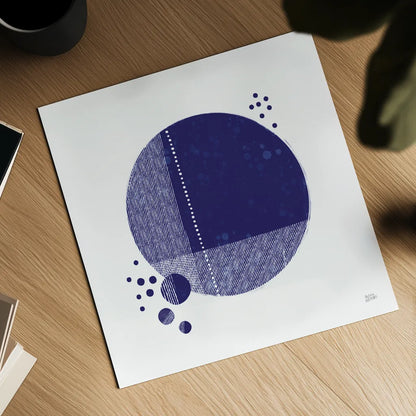 Tribeca I Indigo by Melissa Averinos. Shown as a detailed flat fine art print, highlighting archival giclee quality. Available as an archival giclee rolled canvas, fine art paper, or poster print. SKU 80571a.
