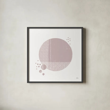 Tribeca I Mauve by Melissa Averinos. Shown in a sleek black glass frame for a contemporary gallery look. Available as an archival giclee rolled canvas, fine art paper, or poster print. SKU 82361a.