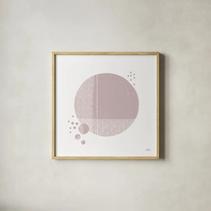 Tribeca I Mauve by Melissa Averinos. Shown in a natural wood glass frame for a timeless modern aesthetic. Available as an archival giclee rolled canvas, fine art paper, or poster print. SKU 82361a.