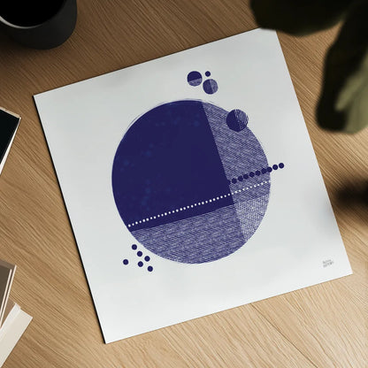 Tribeca II Indigo by Melissa Averinos. Shown as a detailed flat fine art print, highlighting archival giclee quality. Available as an archival giclee rolled canvas, fine art paper, or poster print. SKU 80572a.