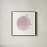 Tribeca II Mauve by Melissa Averinos. Shown in a sleek black glass frame for a contemporary gallery look. Available as an archival giclee rolled canvas, fine art paper, or poster print. SKU 82362a.