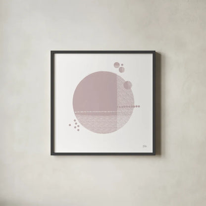 Tribeca II Mauve by Melissa Averinos. Shown in a sleek black glass frame for a contemporary gallery look. Available as an archival giclee rolled canvas, fine art paper, or poster print. SKU 82362a.