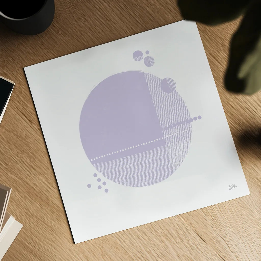 Tribeca II Purple by Melissa Averinos. Shown as a detailed flat fine art print, highlighting archival giclee quality. Available as an archival giclee rolled canvas, fine art paper, or poster print. SKU 80574a.