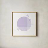 Tribeca II Purple by Melissa Averinos. Shown in a natural wood glass frame for a timeless modern aesthetic. Available as an archival giclee rolled canvas, fine art paper, or poster print. SKU 80574a.