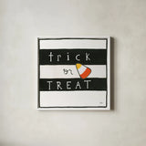 Trick or Treat by Melissa Averinos. Shown in a crisp white glass frame for a clean and minimalist style. Available as an archival giclee rolled canvas, fine art paper, or poster print. SKU 57877a.