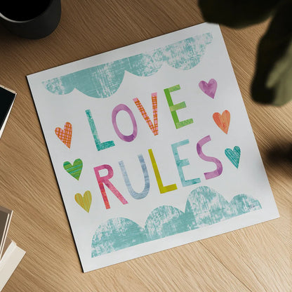 Unicorn Magic III Sq Blue by Melissa Averinos. Shown as a detailed flat fine art print, highlighting archival giclee quality. Available as an archival giclee rolled canvas, fine art paper, or poster print. SKU 33144a.