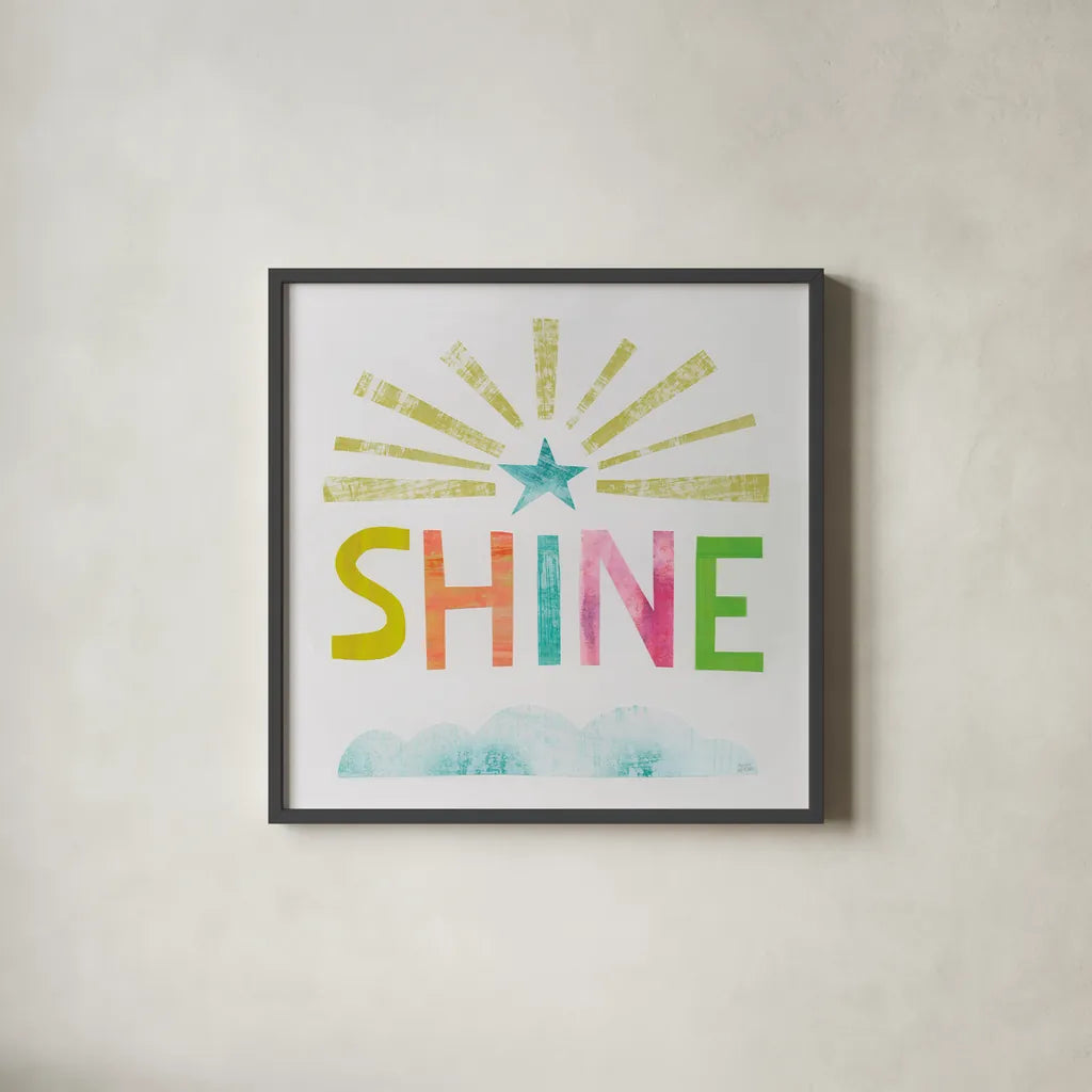 Unicorn Magic IV by Melissa Averinos. Shown in a sleek black glass frame for a contemporary gallery look. Available as an archival giclee rolled canvas, fine art paper, or poster print. SKU 32885a.