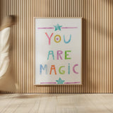 Unicorn Magic V by Melissa Averinos. shown as over sized large wall art. Available as an archival giclee rolled canvas, fine art paper, or poster print. SKU 32886h.