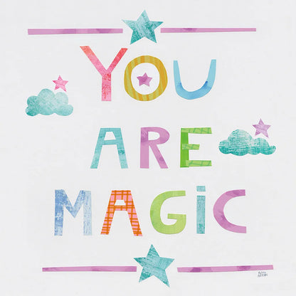 Unicorn Magic V Sq Clouds by Melissa Averinos. SKU 33146a. Archival Giclee Fine art print for wall decor.