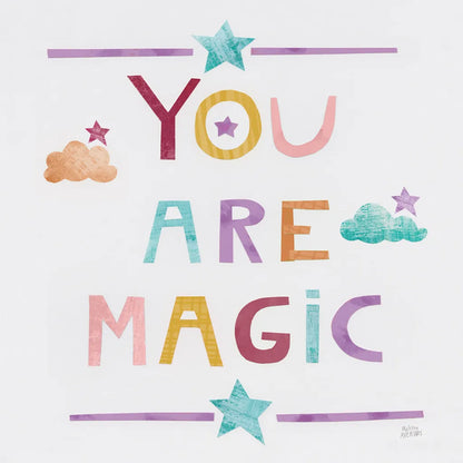 Unicorn Magic V Sq Clouds Dark by Melissa Averinos. SKU 66681a. Archival Giclee Fine art print for wall decor.