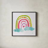 Unicorn Magic VII Sq by Melissa Averinos. Shown in a sleek black glass frame for a contemporary gallery look. Available as an archival giclee rolled canvas, fine art paper, or poster print. SKU 34680a.