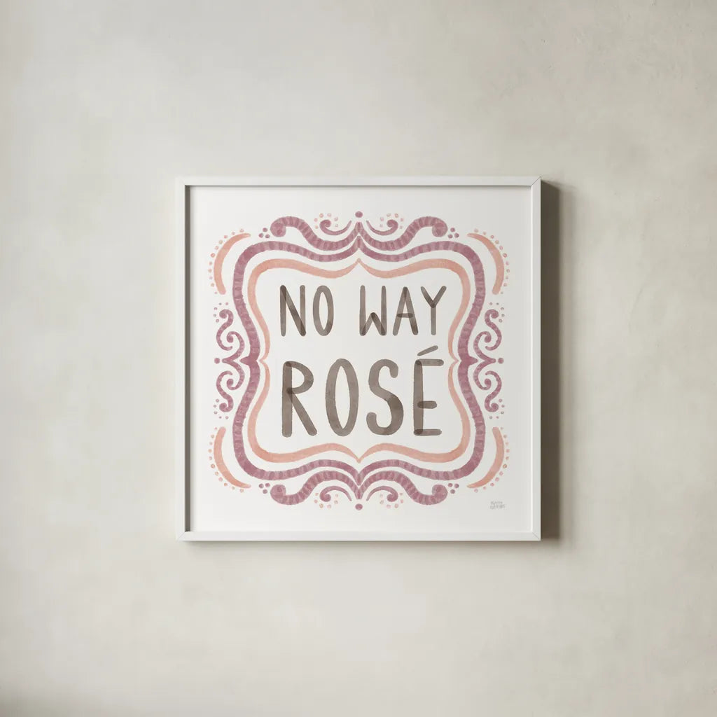 Wine Thoughts I by Melissa Averinos. Shown in a crisp white glass frame for a clean and minimalist style. Available as an archival giclee rolled canvas, fine art paper, or poster print. SKU 59971a.