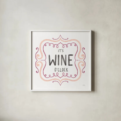 Wine Thoughts II by Melissa Averinos. Shown in a crisp white glass frame for a clean and minimalist style. Available as an archival giclee rolled canvas, fine art paper, or poster print. SKU 59972a.