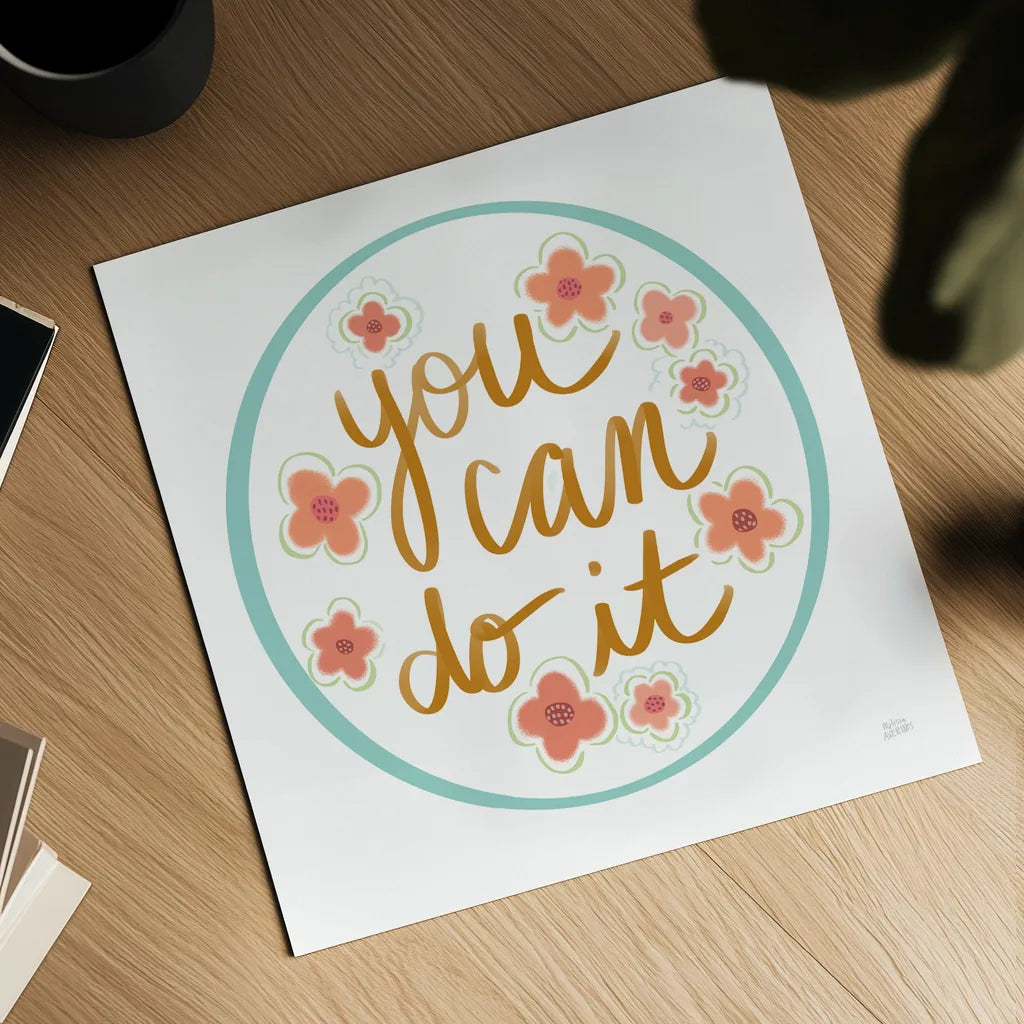 You Can Do It by Melissa Averinos. Shown as a detailed flat fine art print, highlighting archival giclee quality. Available as an archival giclee rolled canvas, fine art paper, or poster print. SKU 59977a.