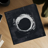 Zen Circle I Black Crop by Melissa Averinos. Shown as a detailed flat fine art print, highlighting archival giclee quality. Available as an archival giclee rolled canvas, fine art paper, or poster print. SKU 54813a.