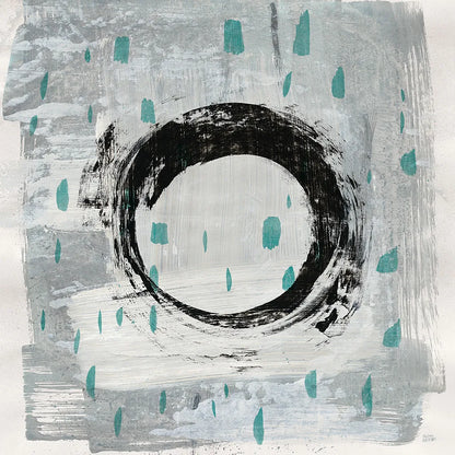 Zen Circle I Crop with Teal by Melissa Averinos. SKU 30931a. Archival Giclee Fine art print for wall decor.