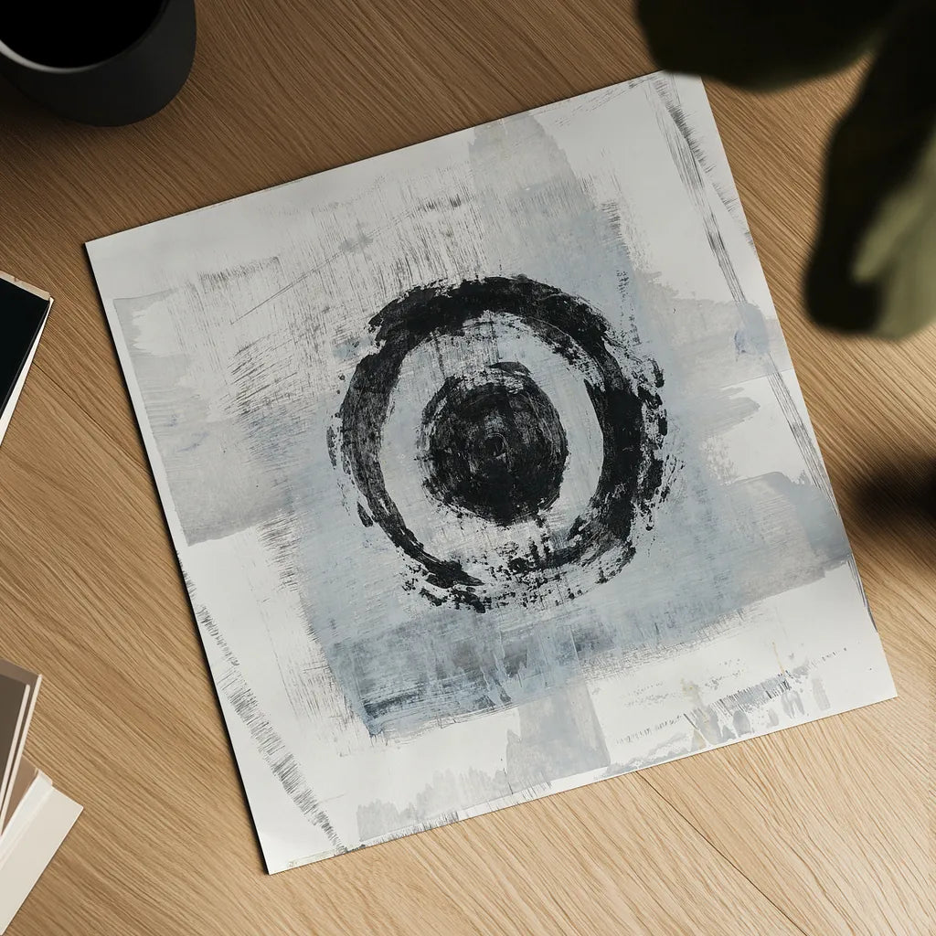 Zen Circle II by Melissa Averinos. Shown as a detailed flat fine art print, highlighting archival giclee quality. Available as an archival giclee rolled canvas, fine art paper, or poster print. SKU 29105a.