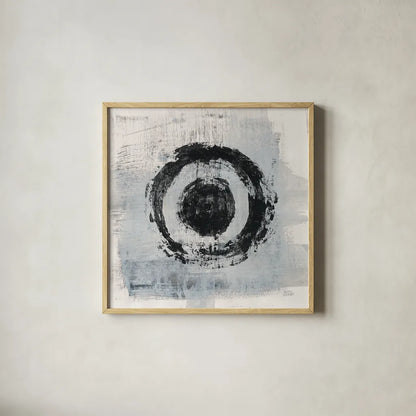 Zen Circle II Crop by Melissa Averinos. Shown in a natural wood glass frame for a timeless modern aesthetic. Available as an archival giclee rolled canvas, fine art paper, or poster print. SKU 29696a.