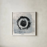 Zen Circle II Crop by Melissa Averinos. Shown in a crisp white glass frame for a clean and minimalist style. Available as an archival giclee rolled canvas, fine art paper, or poster print. SKU 29696a.